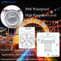 Luz LED RGB de píxel tipo cabujón programable de 35 mm DC24V para atracciones de feria, ruedas gigantes y parques temáticos