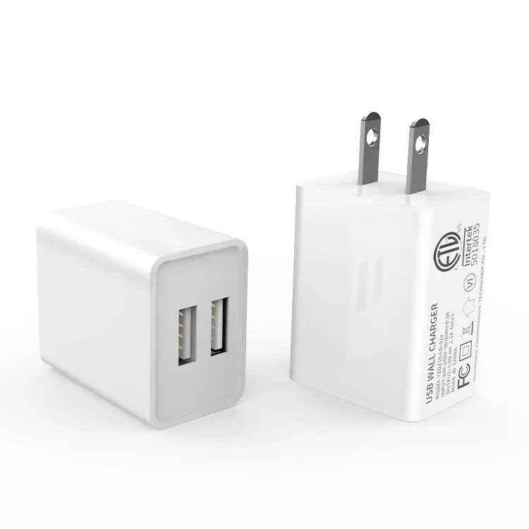 Double Ports Output Usb power plug adapter uk type fast chargers adapters 5V 2.1A Dual USB wall charger