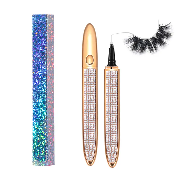 Bolígrafo adhesivo para pestañas, pluma de pegamento líquido con purpurina mágica, Diamante impermeable, nuevo diseño 2021