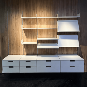 Hot Thiết Kế Tối Giản Euro Phong Cách Nhà Bếp Phòng Khách Thép Modular Tường Kệ Hệ Thống Trắng Tráng Đa Chức Năng Tường Kệ - Product Image 5