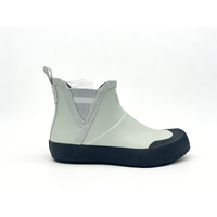 Bottes de pluie à cheville élastique bicolores blanc et noir, embout renforcé, imperméables, antidérapantes, pour usage quotidien
