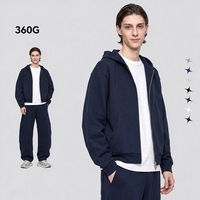 Sweat à capuche unisexe zippé en coton polyester 360 GSM, coupe ample, en molleton bouclette épais, personnalisable avec logo, style streetwear