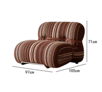 Fauteuil d'appoint en tissu rayé de style nordique minimaliste, fauteuil de loisirs individuel pour chambre à coucher, mobilier de salon et de salle d'exposition, canapé