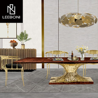 Ensemble de table à manger de salon moderne de luxe européen en métal durable à vendre