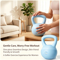 Kettlebell silencieux anti-choc réglable et souple, revêtement PVC, pour Pilates, usage domestique et en studio, fitness, vente en gros, OEM, usine