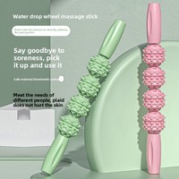 Bâton de massage portable en plastique écologique et acier inoxydable, à picots en forme de dents de loup, pour la relaxation musculaire et la récupération après le yoga