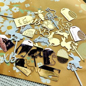 Decoraciones acrílicas para pasteles de conejito de Pascua Honey And Sweetness, de 1.3 mm de grosor, para decorar cupcakes de Pascua - Product Image 3