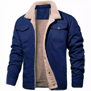 Cotton Warm <b>Fleece</b> Lined Coat Men's Winter <b>Jacket</b> <b>Thick</b> Thermal Warm <b>Fleece</b> Lined Coat Trucker Work Cargo <b>Jackets</b> for Men - Product Image 3