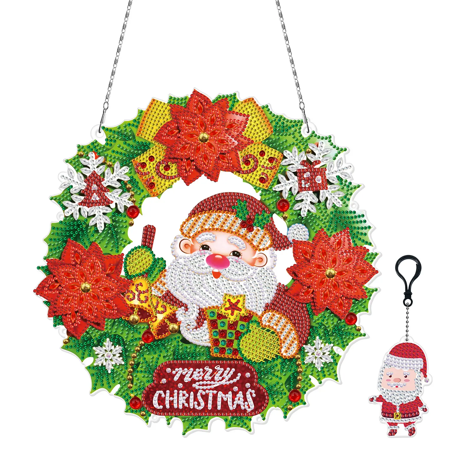 Diamante pintura DIY anel Natal pendurado decoração levou luz corda sala de estar decoração pintura