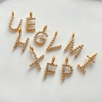 eManco Colgante de Letra con Contorno de Cristal Pavé de Acero Inoxidable, Inicial con Borde de Diamantes de Imitación para Joyería DIY de Lujo para Bodas