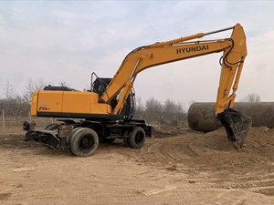 Excavatrice sur pneus Hyundai 210 d'occasion d'origine coréenne / Excavatrice sur pneus Robex Hyundai R210w 210w-7 de 21 tonnes à vendre - Product Image 4