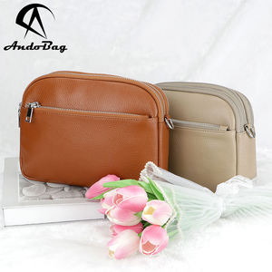 AndoBag Casual Commute Shoulder Crossbody <b>Bags</b> Genuine Leather <b>Satchel</b> Purse Three Zipper Small Square Sling <b>Bag</b> for Women 1806 - Product Image 1