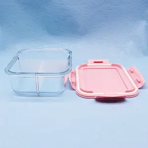 Hot Sales Magnetron Veilig Glas Voedsel Container Lekvrij Bento Lunchbox Maaltijd Prep Opslag Voedsel Container