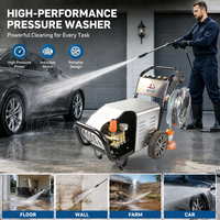 Équipement de lavage de voitures à haute pression RYP 12L/min 1800w, machine de lavage à haute pression commerciale pour ferme