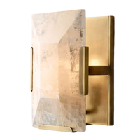 Applique Murale Rectangulaire Moderne de Luxe en Albâtre Naturel et Acier pour Chambre à Coucher, Chevet, Salon, Hôtel, Couloir – Décoration