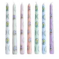 25cm Lange Stabkerze mit Retro-Druck, Rauchfrei und Unparfümiert, aus Sojawachs für Hotel, Restaurant, Hochzeit, Weihnachten und Halloween-Dekoration