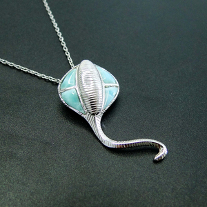 Bijoux en argent sterling 925S de l'usine de bijoux, larimar poli, marques de larimar, bijoux de créateur - Product Image 2