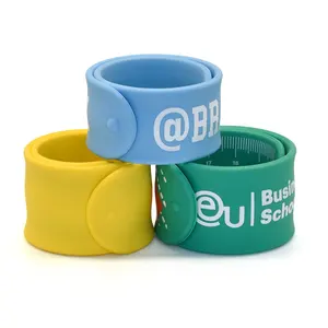 Wholesale bulk cheap custom rubber snap wristband cartoon blank silicone slap bracelet for promotion