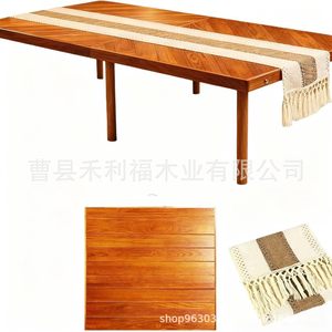 Table pliante d'extérieur en bois massif avec poignées, design rustique, pliable pour pique-nique, barbecue, réunion de famille - Product Image 2