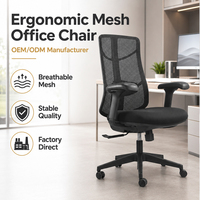 Chaise de bureau en maille respirante avec accoudoirs réglables et pivotants, fournisseur en gros de sièges pour personnel