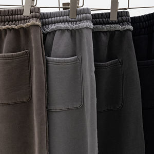 Pantalones de otoño 2025 American Retro, forro polar pesado, pierna recta de marca de moda, lavado con bordes crudos desgastados - Product Image 3