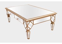 Table Basse Miroir Grise de Bonne Qualité pour Salon, Meuble Miroir Table Centrale