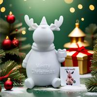 Fournitures de bricolage pour Noël : Figurines décoratives de Noël (Bonhomme de neige, Renne, Père Noël, Ours fluide) pour la création artisanale de Noël