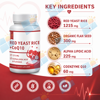 Capsules de CoQ10 et de levure de riz rouge 1215mg avec acide alpha-lipoïque et graines de lin – Formule personnalisée – Fournisseur d'usine de compléments alimentaires sous marque privée