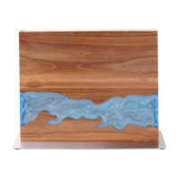 Nouveauté Étagère de rangement de cuisine en bois d'acacia double face avec porte-couteaux magnétique pour une utilisation en cuisine
