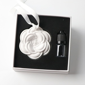 Stocked Hanging Scented Car Wardrobe Air Freshener <strong>Ceramic</strong> Aroma Plaster Porcelain Flower Home Fragrance Essential Oil <strong>Diffuser</strong> - Product Image 2