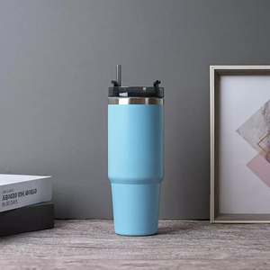 Customized 30oz <b>Cup</b> Vacuum Insulated Double Wall Stainless Steel Tumbler <b>With</b> BPA Free <b>Lid</b> <b>Straw</b> For Coffee Cold - Product Image 3