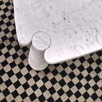 Table basse en marbre de style italien en noyer naturel et acier inoxydable, vert foncé, artisanat exquis