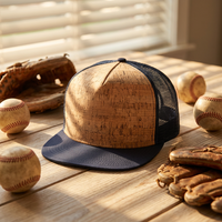 Gorra Trucker de Corcho Personalizable DIY con Visera Plana de 5 Paneles y Malla Trasera