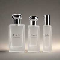 Flacon de parfum givré personnalisé OEM sous marque privée, échantillon 100 ml, flacon de parfum vide en verre avec bouchon, flacon de parfum de luxe en verre