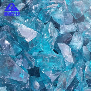 Blocs de verre décoratifs de <span class=keywords><strong>cage</strong></span> en pierre d'aménagement paysager de réservoir de poissons en verre bleu de mer <span class=keywords><strong>avec</strong></span> des <span class=keywords><strong>cailloux</strong></span> en plusieurs couleurs, y compris l'or - Product Image 1