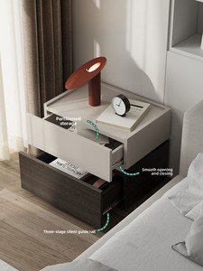 Comodino in Legno Modulare Stile Minimalista Italiano Moderno con Unità di Stoccaggio Compatta e Dimensioni Personalizzabili - Product Image 4