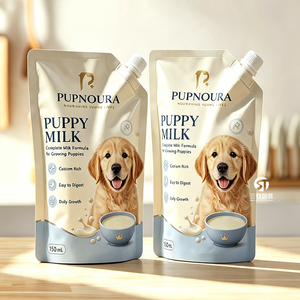 Bolsas de aluminio con boquilla para envasado de alimentos líquidos para mascotas, personalizadas de fábrica, para sopa de perro, caldo de hueso, leche para cachorros y productos funcionales. - Product Image 5