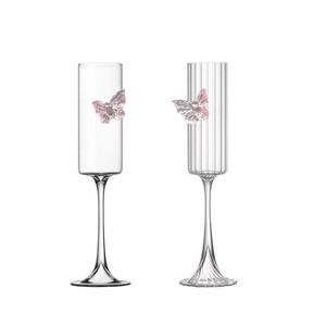 Magnifique Verre à Cocktail et Champagne en Cristal Papillon Penché de Haute Qualité, Design Moderne pour Événements Festifs - Product Image 5