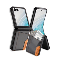 Étui de téléphone pliable en cuir pour Samsung Galaxy Z Flip 8 7 FE 6 5 4 3 5G Flip7 Flip8, porte-cartes, étui de protection pour téléphone