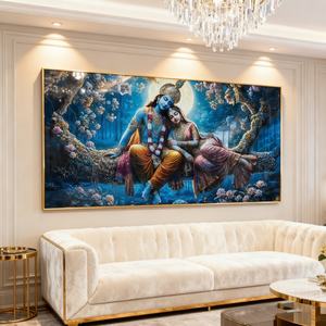 Pintura al Óleo Personalizada al por Mayor de Pareja India, Decoración para el Hogar, Nueva Pintura de Pared para Dormitorio, Sala de Estar, Pintura de Porcelana de Cristal - Product Image 6