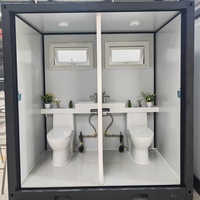 Baños Portátiles Modernos de 20 pies con Paneles Sándwich, Transpirables, Duraderos, Remolque Móvil de Lujo para Acampar al Aire Libre