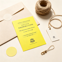 Carte de remerciement personnalisée double face en papier couché jaune vif pour marque de mode et contenus utilisateur sur les réseaux sociaux