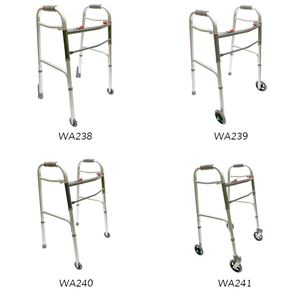 Cổ điển Trọng lượng nhẹ nhôm kép nút gấp Walker với chân tùy chọn cho người cao tuổi đi bộ ngoài trời Viện trợ - Product Image 2