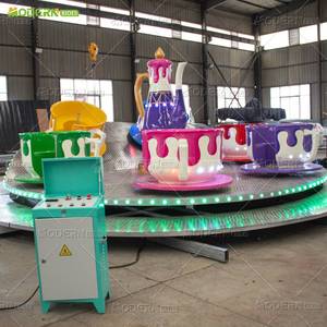 Atracción de 6 tazas con remolque, equipo de parque de atracciones portátil grande para exteriores - Product Image 6