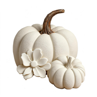 Dekorasi Musim Gugur  Hiasan Titik  Patung Labu Resin  Ornamen Labu Musim Gugur Poliresin Putih  Labu Polystone Halloween
