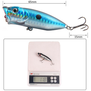 Fabricante señuelos cebos 6,5 Cm/10g señuelo de pesca de plástico cebos Popper simulación flotante cebo duro falso equipo de pesca - Product Image 6
