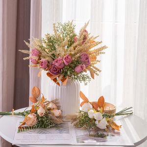 <span class=keywords><strong>Bouquet</strong></span> <span class=keywords><strong>de</strong></span> roses artificielles YC1006 <span class=keywords><strong>de</strong></span> 40 cm avec des accents d'herbe <span class=keywords><strong>de</strong></span> <span class=keywords><strong>blé</strong></span> pour la décoration florale <span class=keywords><strong>de</strong></span> table <span class=keywords><strong>de</strong></span> <span class=keywords><strong>mariage</strong></span> à domicile - Product Image 3