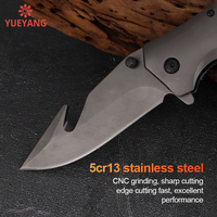 YUEYANG Bestes Taschenmesser 2025 Holzgriff Outdoor Camping Klappmesser Jagd Taktisches Überlebensmesser mit Personalisierung
