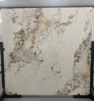 Dalles en pierre frittée de luxe pour murs décoratifs haut de gamme et dessus de table ronds