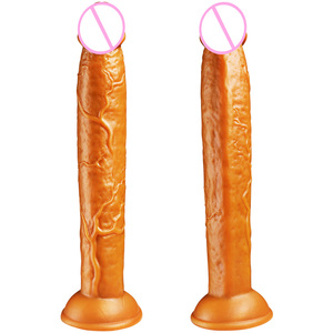Online Shop Selling Gold Liquid Silicone Adult Dildos and Female Sex Toys <b>Vibrators</b> Including Artificial Penis - Product Image 1